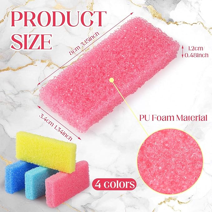Batiyeer 100 Pcs Pumice Stone for Feet Scrubber Dead Skin Disposable Pedicure Pumice Stone Foot Shower Scrubber for Heel Cuticle Callus Remover Bath Spa(Blue, Sky Blue, Pink, Yellow)