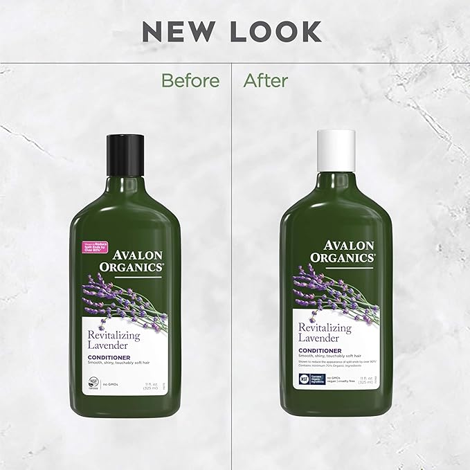 Avalon Organics Revitalizing Lavender Conditioner, For Smooth, Shiny, Touchably Soft Hair For Normal To Dry Hair, 11 Fluid Ounces