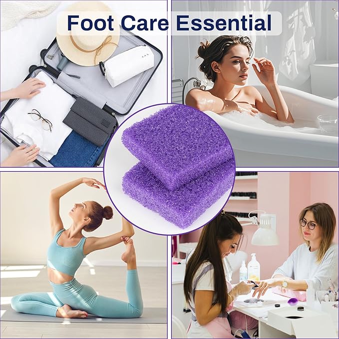20 Small Pumice Stone for Feet - 3.6 X 1.8 X 0.47 Inch Purple Foot Pumice Stone Foot Filer Pedicura Scrubber for Callus Removal Foot Care Spa Productos for Dark Elbows Hard Skin Exfoliating