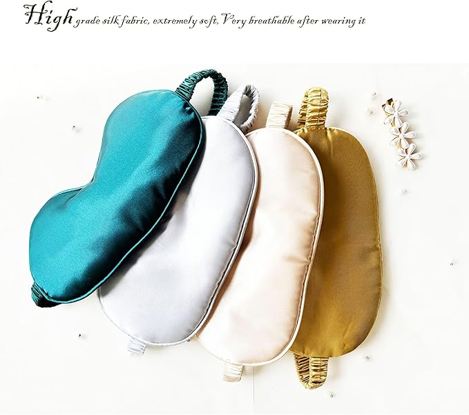 [1 Pack] QSYW Sleep Masks, Satin Eye Mask for Sleeping - Silky Eye Masks Bulk with Storage Bag & Elastic Strap,Leopard