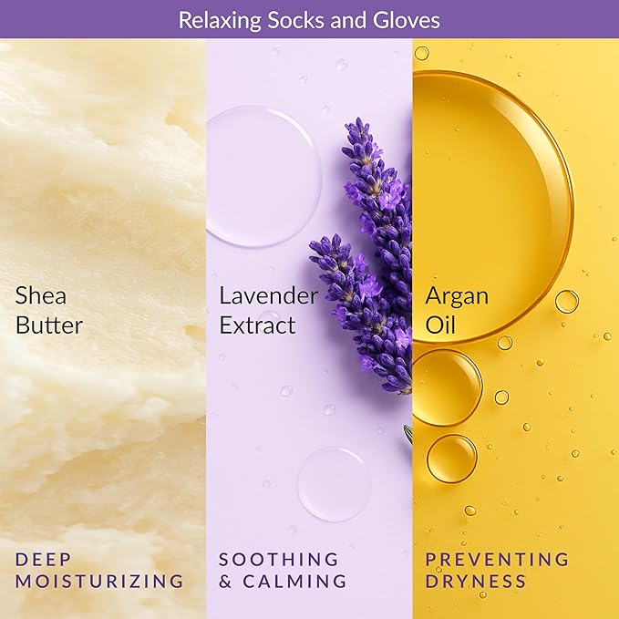 Epielle Relaxing Hand Mask 6 Pairs, Soften and Restore with Melatonin & Lavender Extract, Deep Moisturizing Gloves for Dry, Cracked Hands, Self Care Gifts for Women, Spa Kit, Mothers Day Gifts