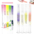 Meschett Cuticle Oil Pens with Nail File for Nail Care, 4PCS Nail Pen Oil with Natural Ingredients, Fingernails and Toenails Oil Cuticle for Repairing Cracked(Mix Flavors)