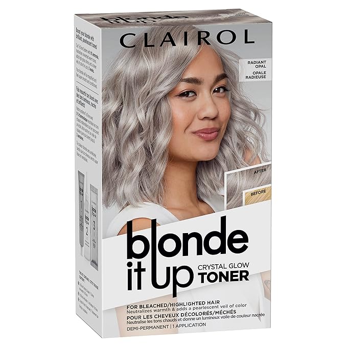 Clairol Blonde It Up Crystal Glow Toners Demi-Permanent Hair Dye, Radiant Opal Hair Color | Ammonia Free | Add Pearlescent Tones to Pre-Lightened Shades | Neutralizes Warmth | Pack of 1