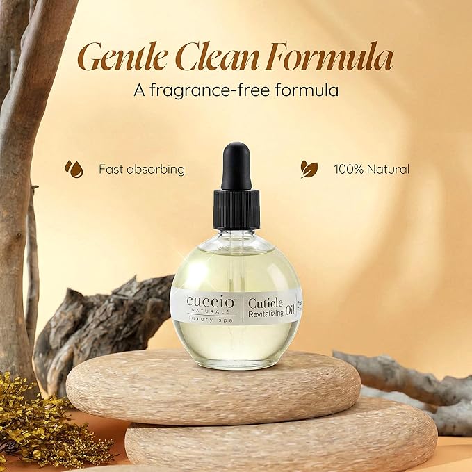 Cuccio Naturale Fragrance Free Revitalizing Cuticle Oil, Lightweight Fast-Absorbing Hydrating Nail & Cuticle Conditioner, Cold-Pressed Oils + Vitamin E, 2.30 Fl Oz