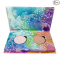 Honeybee Gardens Mini Skinny Duo Eye Shadow Compact in Cameo and Porcelain, Longlasting, Refillable & Customizable, Vegan, 26mm Pans