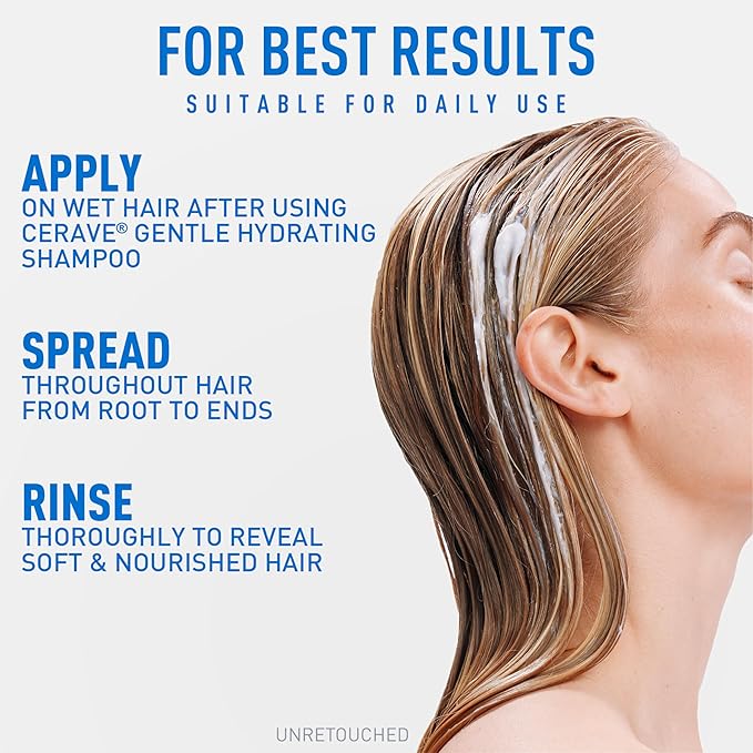 CeraVe Gentle Hydrating Conditioner, Hair Conditioner With Ceramides, Niacinamide & Hyaluronic Acid, Sulfate Free & Color Safe, Moisturizing Conditioner For All Hair & Scalp Types (Pack of 6)