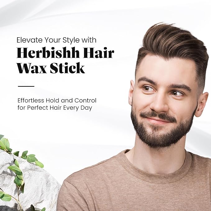 Herbishh Hair Wax Stick For Women & Men 2.7 OZ - Nourish & Styling Slick Wax Stick for Hair Smoothing, Flyaway, Controls Frizzy Hair, Perfect for Hairline and Nape Area, Wax Stick for Hair Fly Away