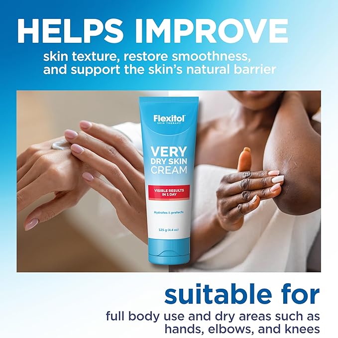 Flexitol Very Dry Skin Cream, Intensive Moisturizer for Severely Dry Skin, Urea-Based Hydration, 4 oz Tube