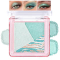 Eyeshadow Palette-Mini 3-in-1 Eye Shadow Powder Palettes Makeup-Matte&Shimmer Baked Eye Shadow for Women，paleta de sombras de ojos，Buildable Smooth Silky Waterproof for Daily Looks，02 Light Green
