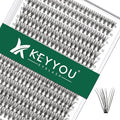 KEYYOU Lash Clusters 300pcs Individual Lashes, 20D 0.07C Curl 9-18MIX DIY Eyelash Extension, Soft & Natural Volume Cluster Lashes with Large Tray