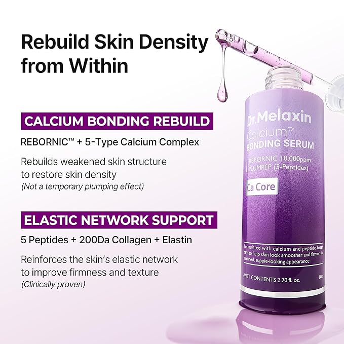 Dr.Melaxin Calcium Bonding Serum with REBORNIC 10,000ppm, Firming & Volumizing Serum for Sagging Skin, Calcium Complex & Collagen for Elasticity & Skin Density, 1.69 fl.oz