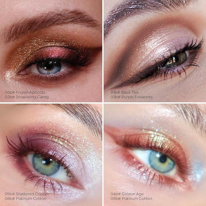 KYDA Glitter Eyeshadow Single, Sparkling Cool Light Purple Eyeshadow, Lasting Shimmer Pearl Eyes Shadow, Soft Blendable Formula, High Pigment Eyes Glitter Makeup, Wet Look Effect, Purple Fireworks