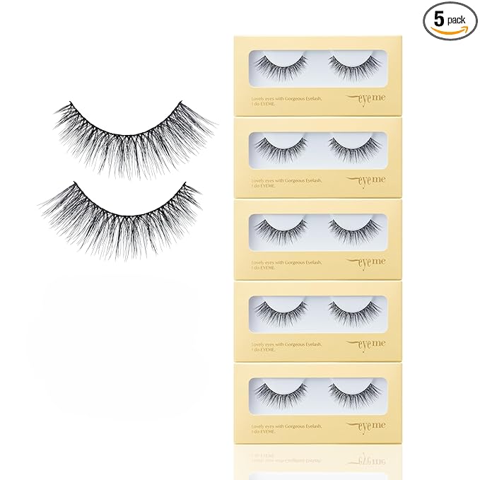 EYEME Eyelash NO.S30 – 5 Set Pack, Flexible Natural False Eyelashes, Wispy Cat Eye Lashes for a Seamless Look, Perfect for Beginners & Everyday Wear, Glue Not Included