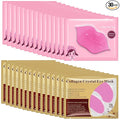 Lip Mask & Eye Mask - 30PCS Under Eye Patches Skincare for Puffy Eyes Bags Reducing Dark Circles,Collagen Hydrating Moisturizing Smoothing Gel Pads for Fade Fine Lines Anti-Aging Wrinkles Pink