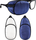 eZAKKA Eye Patches for Adults, Medical Eye Patches Silk Patch for Lazy Eye Amblyopia Strabismus and After Surgery (Purple and White)