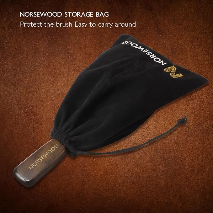 Norsewood Boar Bristle Hair Brush Set, Soft Bristle Detangler for Long, Short, Thin, Curly, Straight, or Wavy, Hairbrush for Enhancing Shine, Great for Men, Women, and Kids