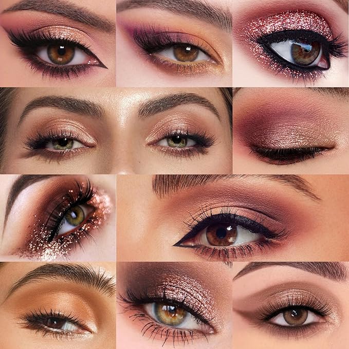 KYDA 18 Colors Purple Aromas Eyeshadow Palette, Matte Glitter Pressed Powder Eyeshadow, Lasting Ultra-fine Colorful Powder Eye Shadow, Multiuse Reflective Pearls Eyes Makeup Pallet Kit