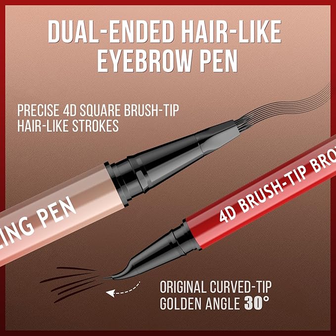 Vevivia Eyebrow Pencils for Women - Eyebrow Pen with 4D Brush-Tip & Curved Tip for Natural Fuller-Looking Brows, Precise Hair-Like Strokes for All Brow Types, Last All-Day Eyebrow Makeup, Blonde