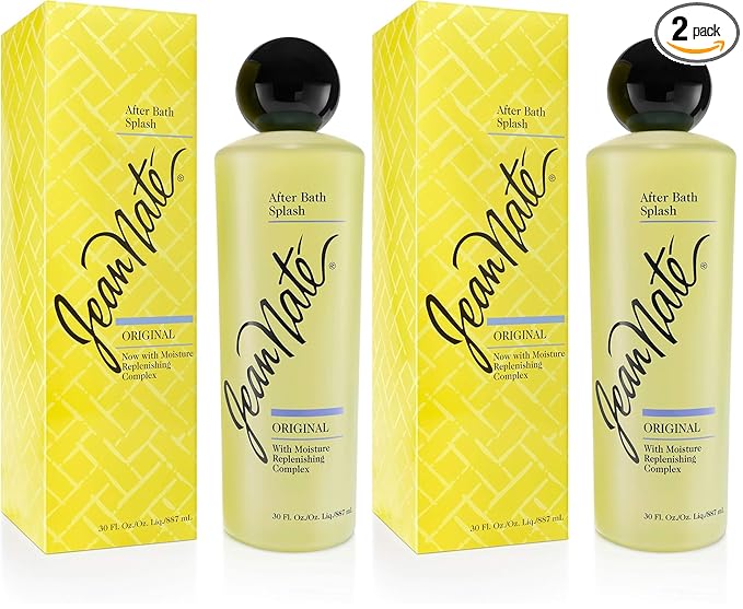 REVLON Jean Nate After Bath Splash, Original Bath Body Mist Infused with Vitamin E and Aloe Vera, Softens & Smoothes Skin, Citrus Scent, 30 Fl Oz (Pack of 2)