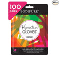 Bodipure Premium Hand Mask Keratin Gloves | Moisturizing Gloves for Dry Hands & Nail-Strengthening & Cuticle Softening | Spa Experience at Home | Chemical Free & For All Skin Types | 100 Pairs