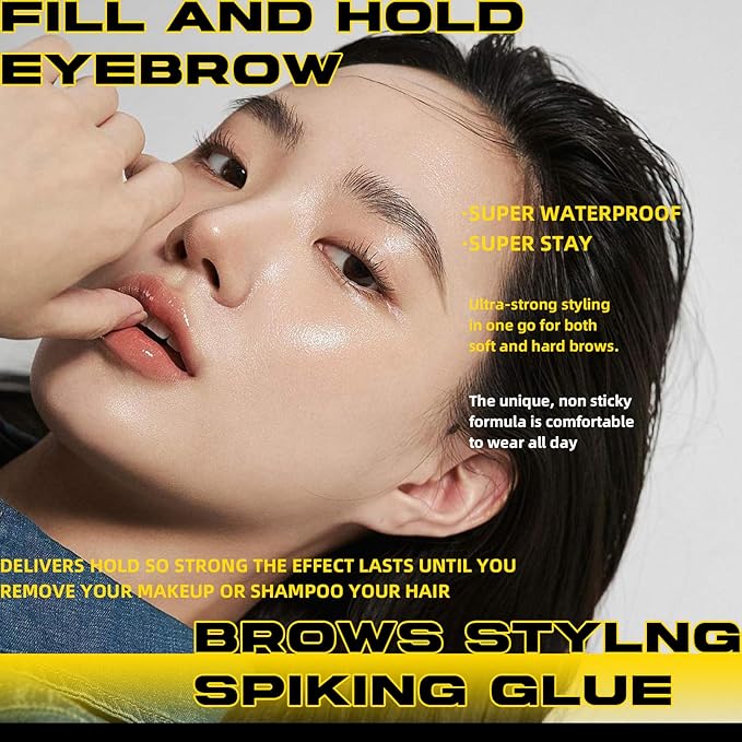 Brow Styling Spiking Glue - Clear Eyebrow Setting Gel, Brow Fix Gel for Long-Lasting Hold, Waterproof & Sweat-Proof Brow Gel, Flawless Natural Look, Ideal for Salon & Home Makeup Use