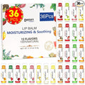 DMSKY Lip Balm 36 Pack, Natural Lip Balm Bulk with Vitamin E and Coconut Oil, Moisturizing Lip Care for Dry Chapped Lips, Party Favors-12 Flavors