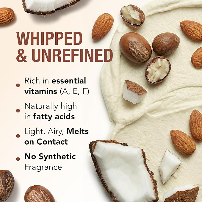 Ashanti Naturals Scented Whipped Shea Butter | African Body Butter for Men w/Coconut and Almond Oil (Midnight Amber Souffle, 8 oz)