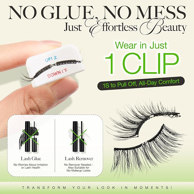 LASHVIEW Soft Magnetic Eyelashes with Applicator, Reusable Magnetic Lashes Natural Look, No Glue Needed Magnetic Lashes Windproof & Waterproof for All-Day Comfort (L01)