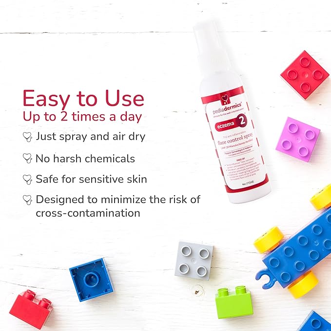 Eczema 2 Th2 Manuka Flare Control Spray, Eczema Treatment for Kids for Fast Itch Relief, Fortified with UMF 20 Manuka Honey and Hydrocortisone 1% (4 oz)