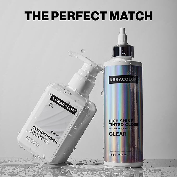 Keracolor High Shine Clear Hair Gloss, In-Shower Hair Glaze for Smoothness and Shine, Glossing Treatment, Transparent, 8 Fl Oz
