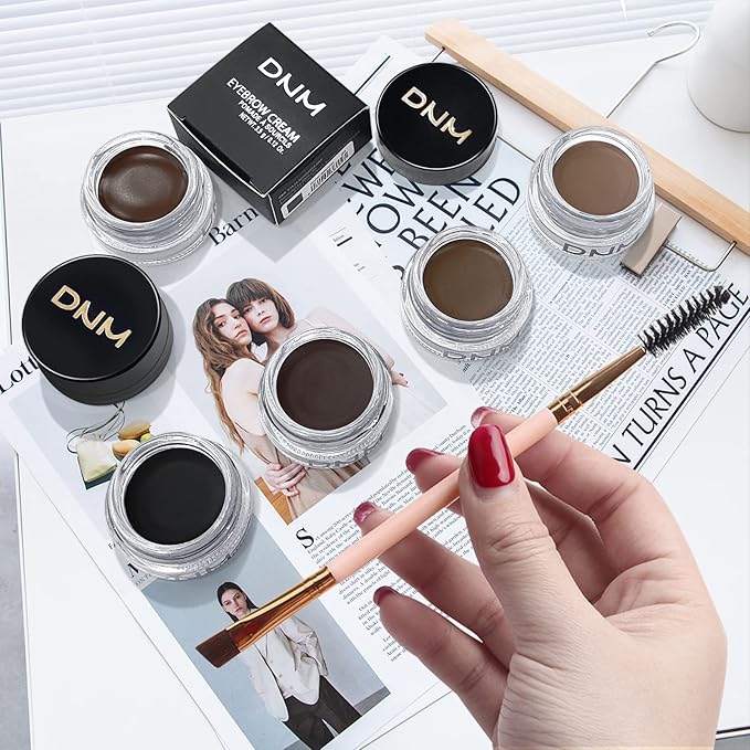 2Pcs Brow Pomade Set with Dual-ended Eyebrow Brush, High pigment Water proof Natural finish Eyebrow Makeup Set with Eyebrow Brush for Women and Girls（08#）