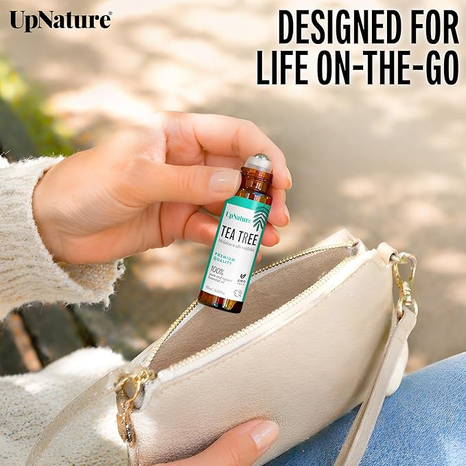 UpNature Tea Tree Essential Oil Roll On - 100% Natural Tea Tree Oil for Skin