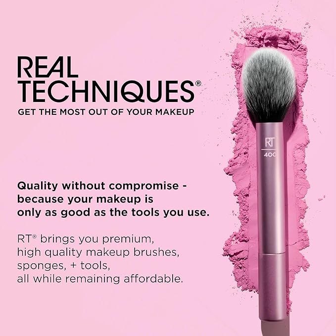 Real Techniques Makeupsaver Sponge + Brush Trio, Makeup Blending Sponge & Brushes For Liquid & Cream Foundation, Natural Finish & Reduces Makeup Waste, Cruelty & Latex-Free, 3 Piece Set