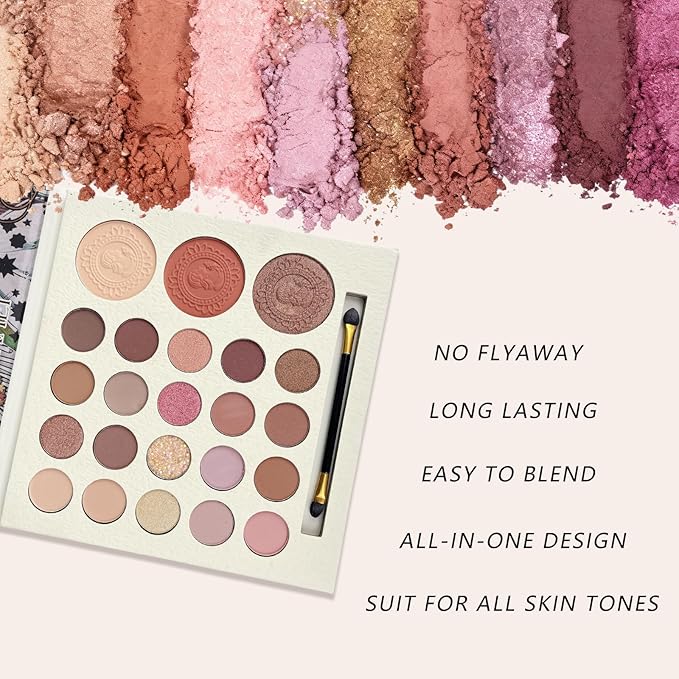 K'APEINE Brown Eyeshadow Palette, 23Colors Matte Shimmer Eyeshadow Nude Neutral Makeup Palette Smoky Eye Shadow Pallet with 1 Brush Highly Pigmented Waterproof Makeup Kit for Women Daily, Party
