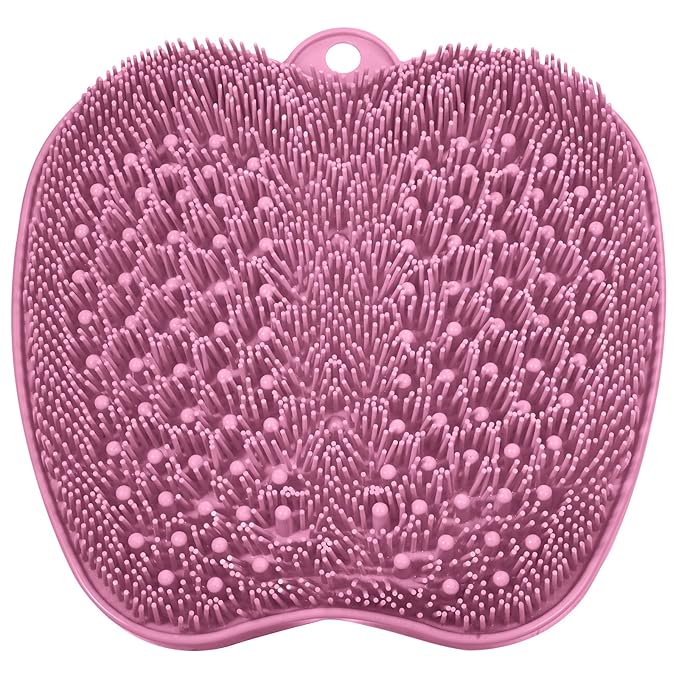 BESKAR Shower Foot Scrubber Mat with Non-Slip Suction Cups, Foot Spa Brush for Cleaning & Exfoliating Your Feet No Bend, Foot Points Reflexology Mat for Relax Your Feet