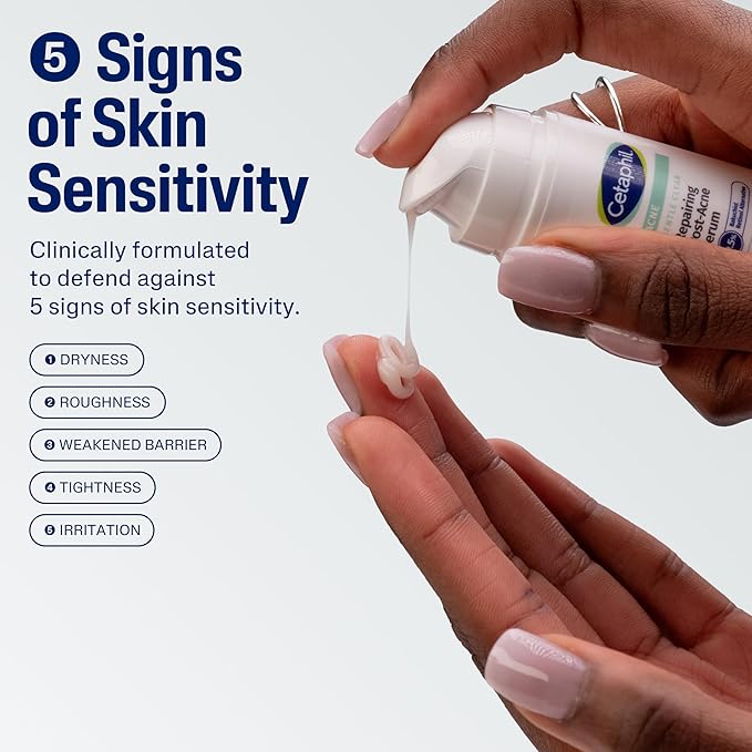 CETAPHIL Gentle Clear Repairing Post-Acne Serum, Retinol Alternative, Oil Free Serum for Sensitive Skin, 1 Fl Oz, Bakuchiol, Improves Skin Tone & Post-acne Marks, Dermatologist Recommended Brand