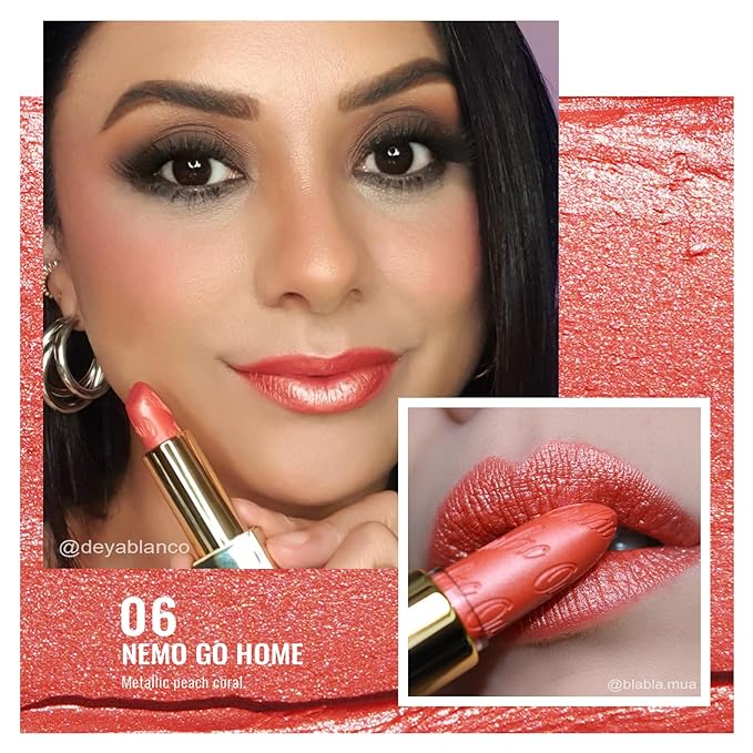 Oulac Metallic Orange Lipstick Set for Women High Payoff Lipcolor with Moisturizing Formula, Vegan Beauty, Full-Coverage Lip Color 4.3g X 3PCS, 02+05+06