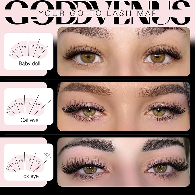 Goddvenus Spider Lash Clusters Kit, Natural Wispy Cluster Eyelash Extensions, Fluffy DIY Lash Extension at Home for Natural Look, D Curl Individual Lashes Kit with Waterproof Bond and Seal