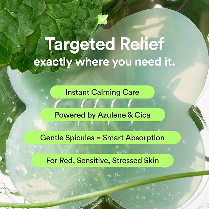 Skit Calming & Repairing Face Gel Patch, Azulene & Cica Clover Mask for Instant Redness Soothing & Pore-Area Comfort, Skin Barrier Support, K-Beauty, 4 Sets (8 Patches)