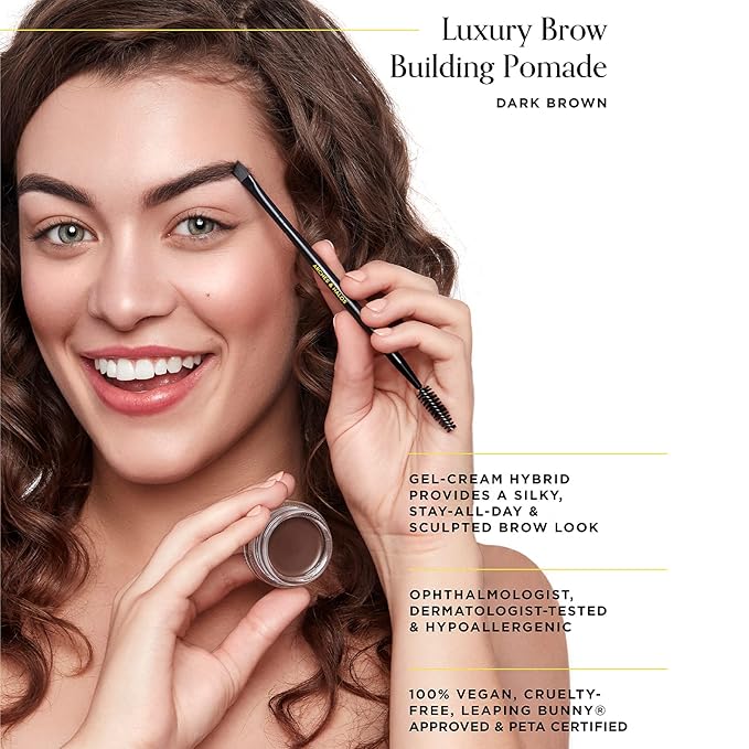 Arches & Halos Luxury Brow Building Pomade in Dark Brown, 0.1 Ounce (Pack of 2)