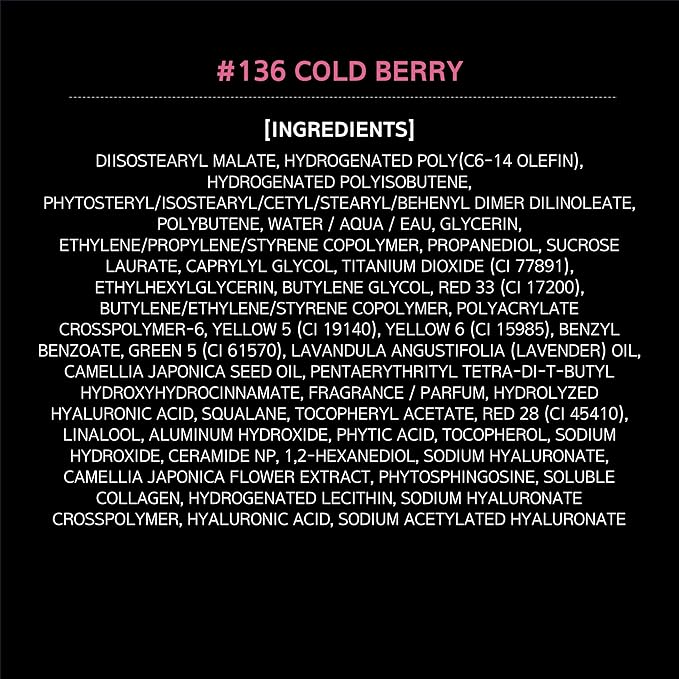 HERA Sensual Tinted Shine Lip Serum #136 COLDBERRY | Weightless Sleek Shine, Transfer-Resistant Color, 12-Hour Soft Lip Stain Oil, Double Hydration wih Hyaluronic Acid, High-Gloss Finish, 0.30 oz.