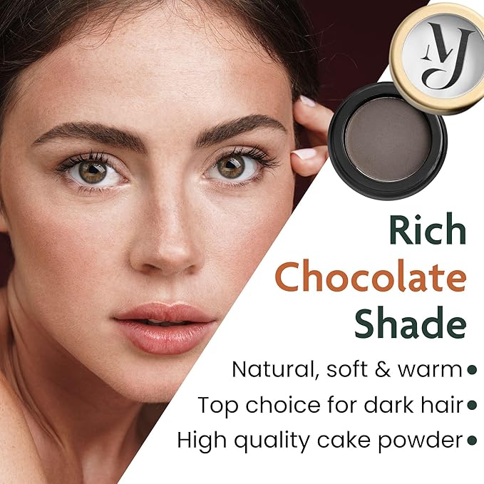 Marie-José Eyebrow Powder – Highly Pigmented, Vegan & Cruelty-Free, Natural-Looking Brows, Long-Lasting Finish (Dark Brown)