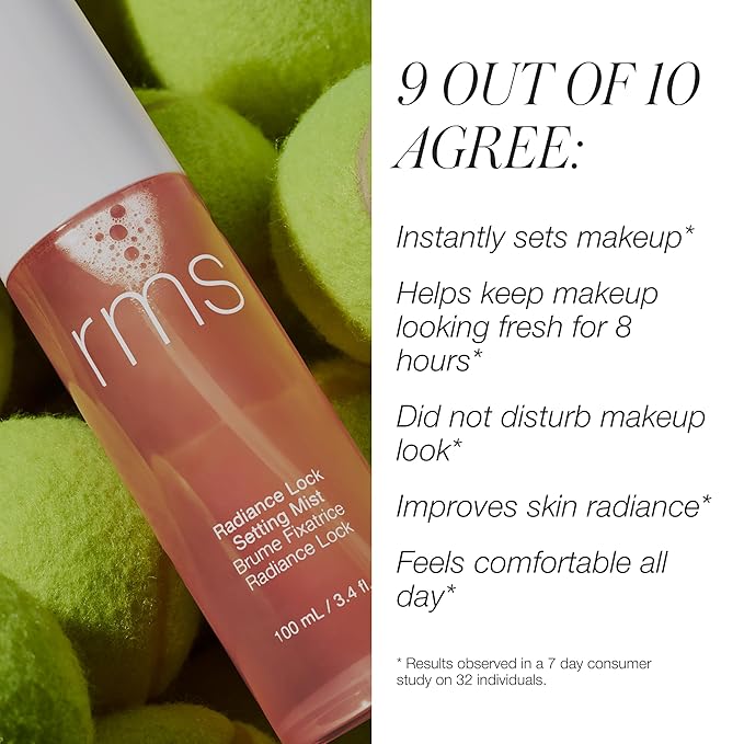 RMS Beauty Radiance Lock Setting Mist – Hydrating Makeup Setting Spray, Dewy Finish, Long-Lasting Makeup Fixer, Skin Soothing Botanicals, Refreshing Face Mist, 1 fl oz