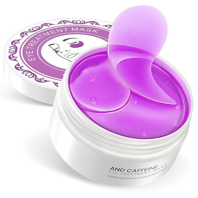 NAZANO Under Eye Patches - 60 Pack for Puffy Eyes, Dark Circles, Bags & Wrinkles with Hydrolyzed Collagen & Hyaluronic Acid - Eye Care Pads for Daily Skincare (Purple)