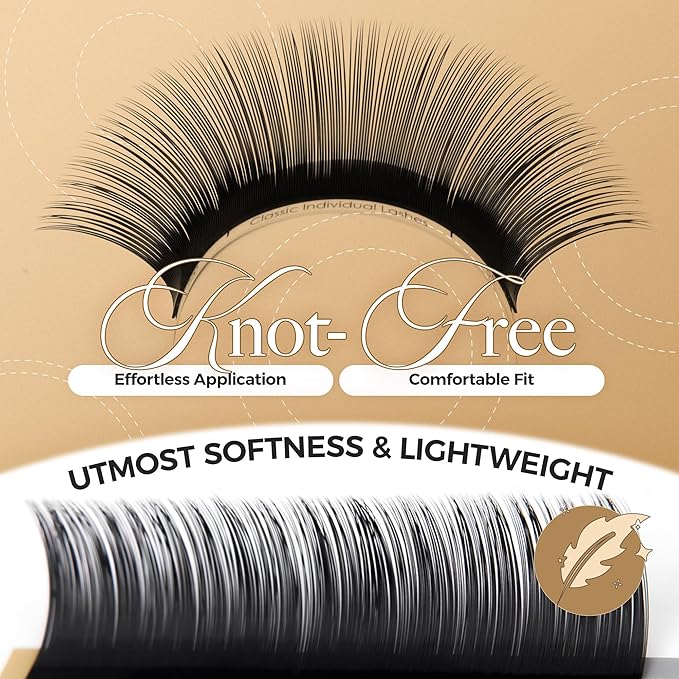 LASHVIEW Eyelash Extensions,Individual Lashes, Premium Single &Classic Lashes,0.10 Thickness C Curl 8-15mm Mixed Tray,Natural Semi Permanent Eyelashes,Soft Application-Friendly, Lashes