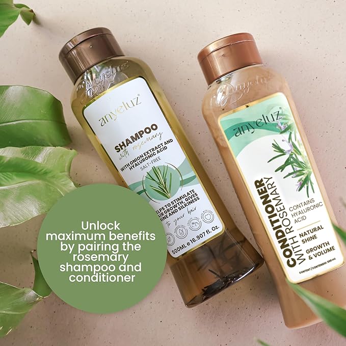 ANYELUZ Hair Conditioner with Rosemary and Hyaluronic Acid – Strengthens, Shines, and Smooths, Ideal for All Hair Types, Enhances Manageability.