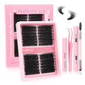 YIDUO Lash Clusters Kit 100D+150D 10-18mm Cat Eye Eyelash Extensions Kit Volume Wispy Left & Right Individual DIY Lash Extension Kit with Glue |Tweezers |Removers |Eyelash & Eyebrow Brush