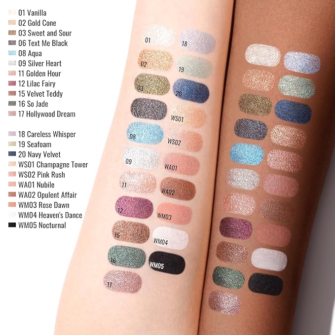 Oulac Waterproof Eye Shadow Stick Smooth and Long Lasting, Shimmering Glitter Finish, Blendable Eyes Makeup, Vegan & Cruelty-Free 1.25g, 17 Hollywood Dream
