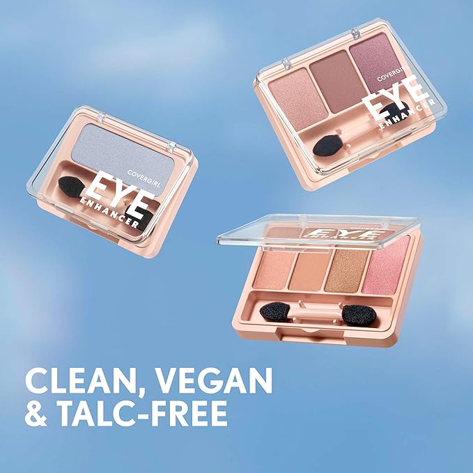 Covergirl Eye Enhancer, Bellini Spritz, Eyeshadow Quad, Easy to Wear, Clean & Vegan, Talc-Free, Matte & Shimmer Finishes, Smudge-Proof, 0.19oz