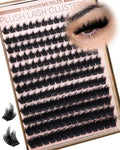 Fluffy Volume Lash Clusters, Plush 3D Eyelash Clusters Manga Thick Cluster Eyelash Extensions D Curl Cluster Lashes Soft 10-18mm 168pcs Individual lashes for All Eye Shapes DIY at Home by Vanssymunlin